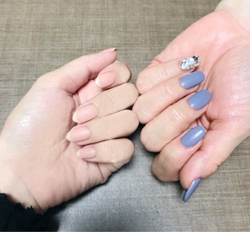 コンサバ フェミニン キレイ系 シンプルで使えるブルー マットのネイルデザイン ネイルアート 野田華子 Cbk カブキ コンサバ フェミニン キレイ系 シンプルで使えるブルー マットのネイルデザイン ネイルアート 野田華子 Cbk カブキ