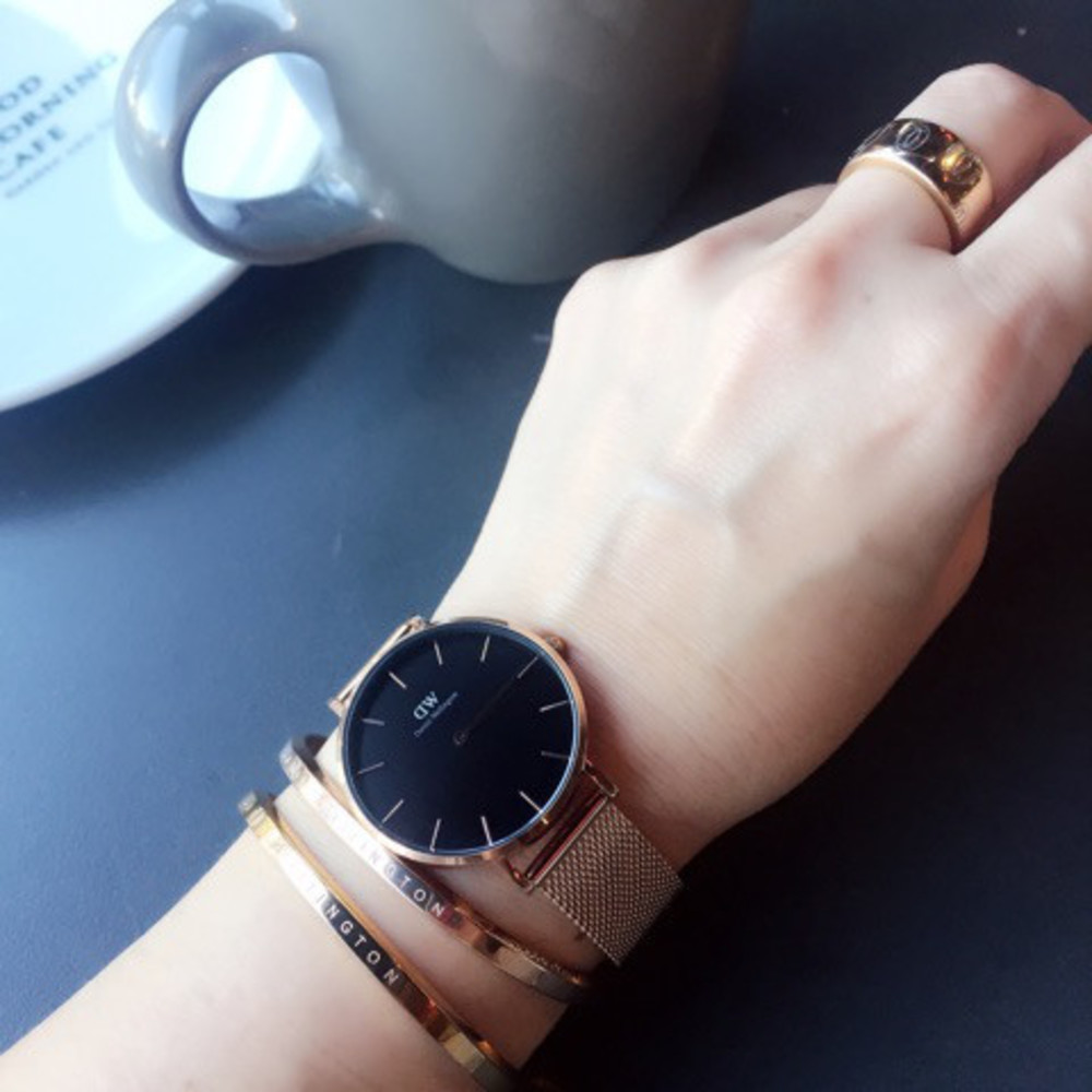 ブラック ラウンド Daniel Wellington（ダニエルウェリントン） ピンク