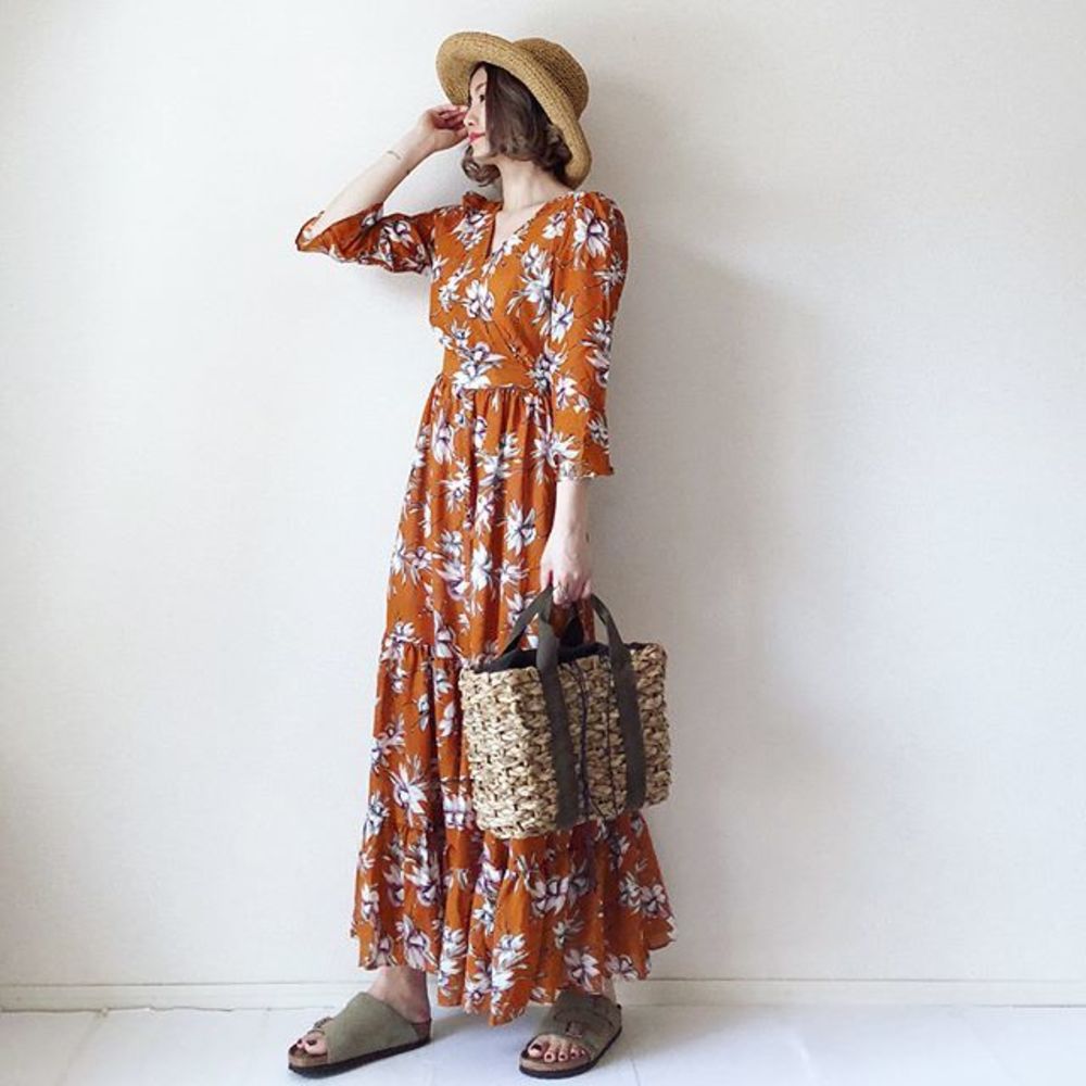 CHICWISH(シックウィッシュ)｜テクスチャーVネックキャミドレス S/S】＜ウォッシャブル・UVカット＞キャミソールドレス(マキシ