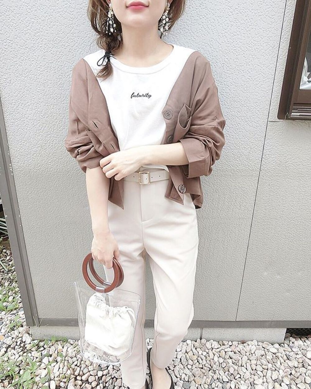 ベージュ クロップドパンツ テーパード ベルト付きのコーディネート一覧 Cbk カブキ