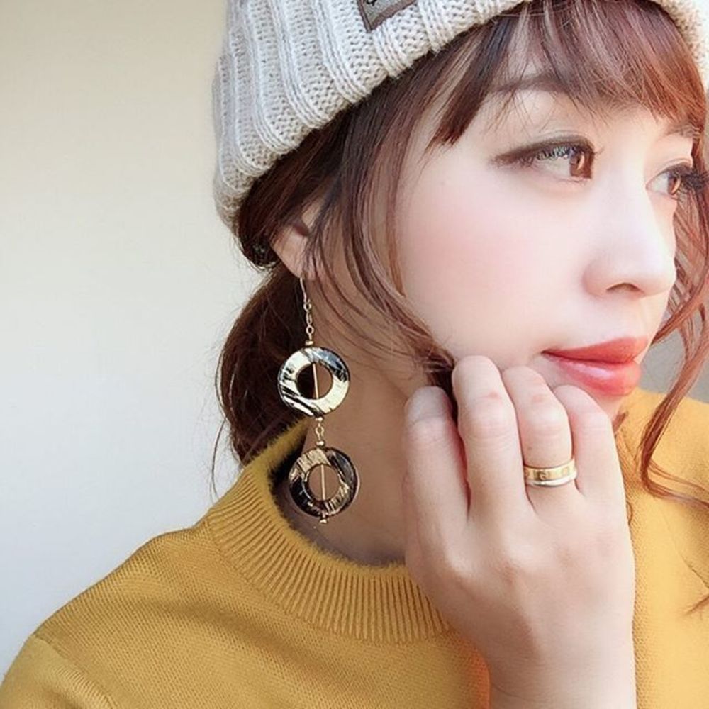 K18イェローゴールドロングピアス - アクセサリー