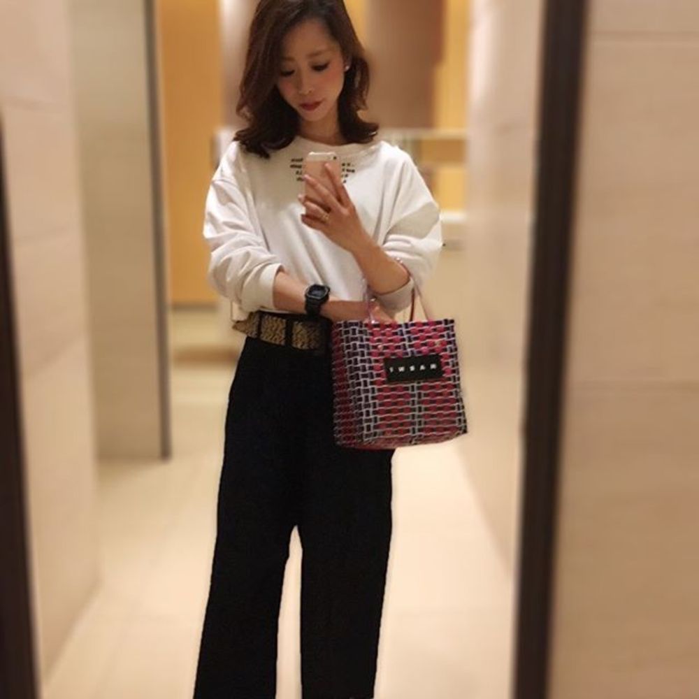 カゴバッグ レッド MARNI（マルニ） x ZARA（ザラ） ホワイト ロゴ