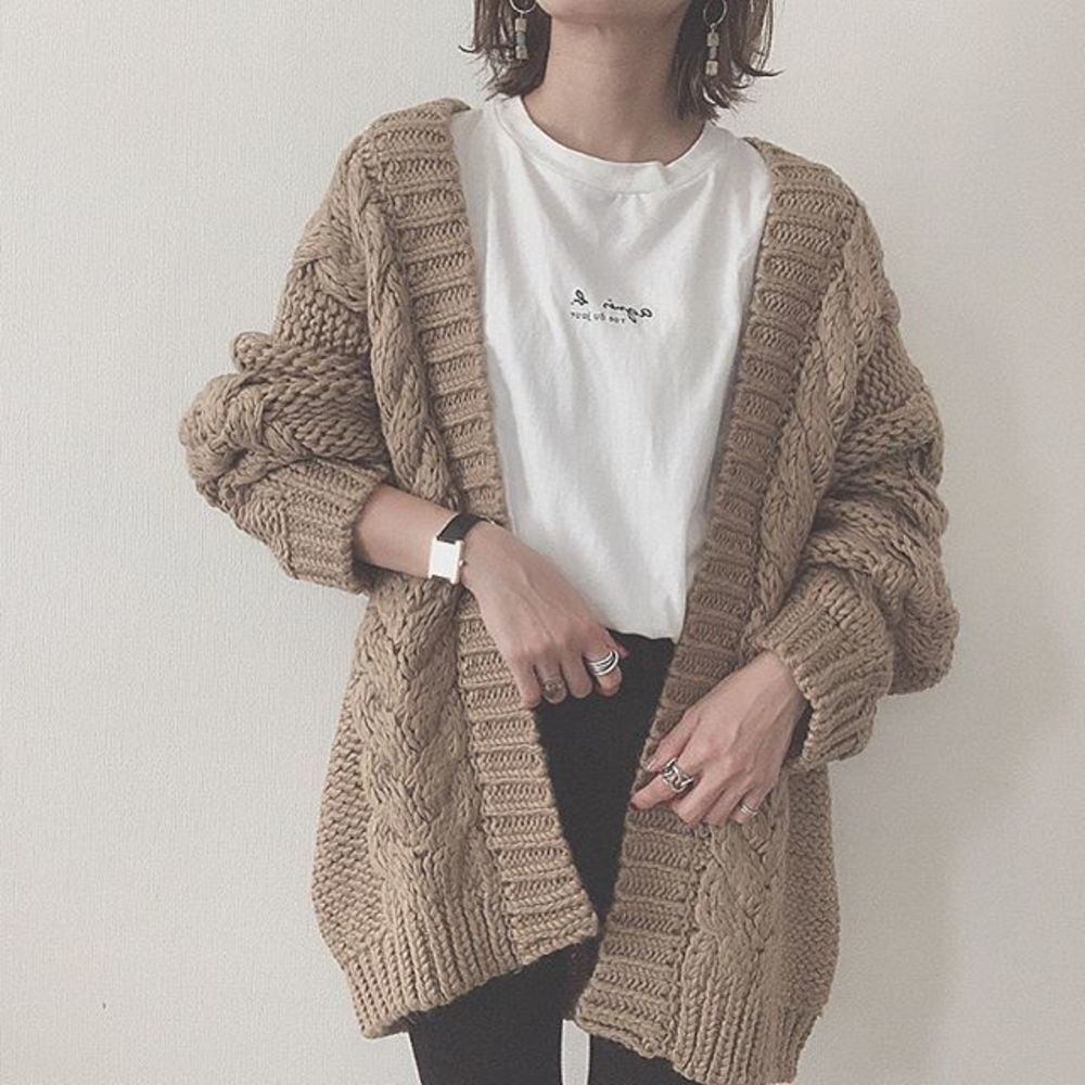 MACHATT ニット カーディガン ベージュ 春 ニット カーディガン 春[品番：QN000006240]｜terracotta