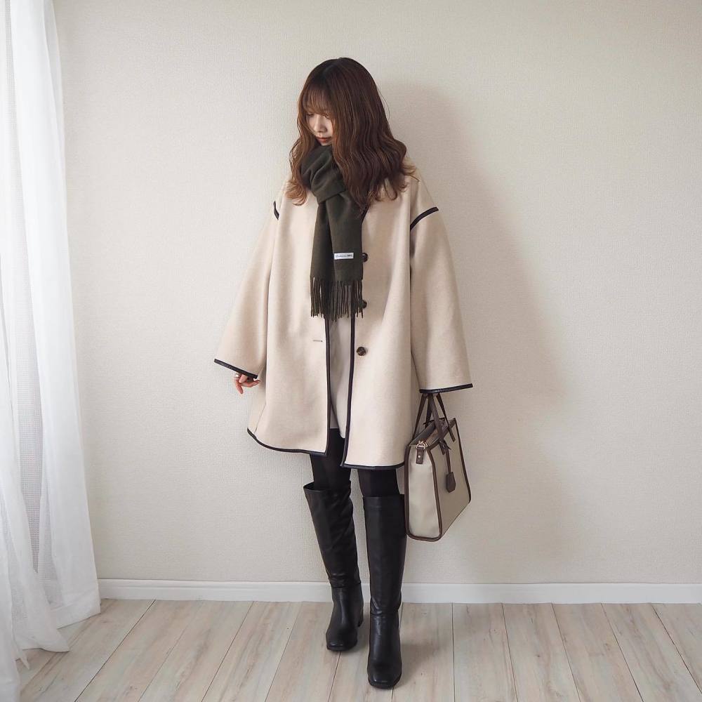 ストール ラベンダー フリンジ カシミヤのコーディネート一覧 Cbk カブキ