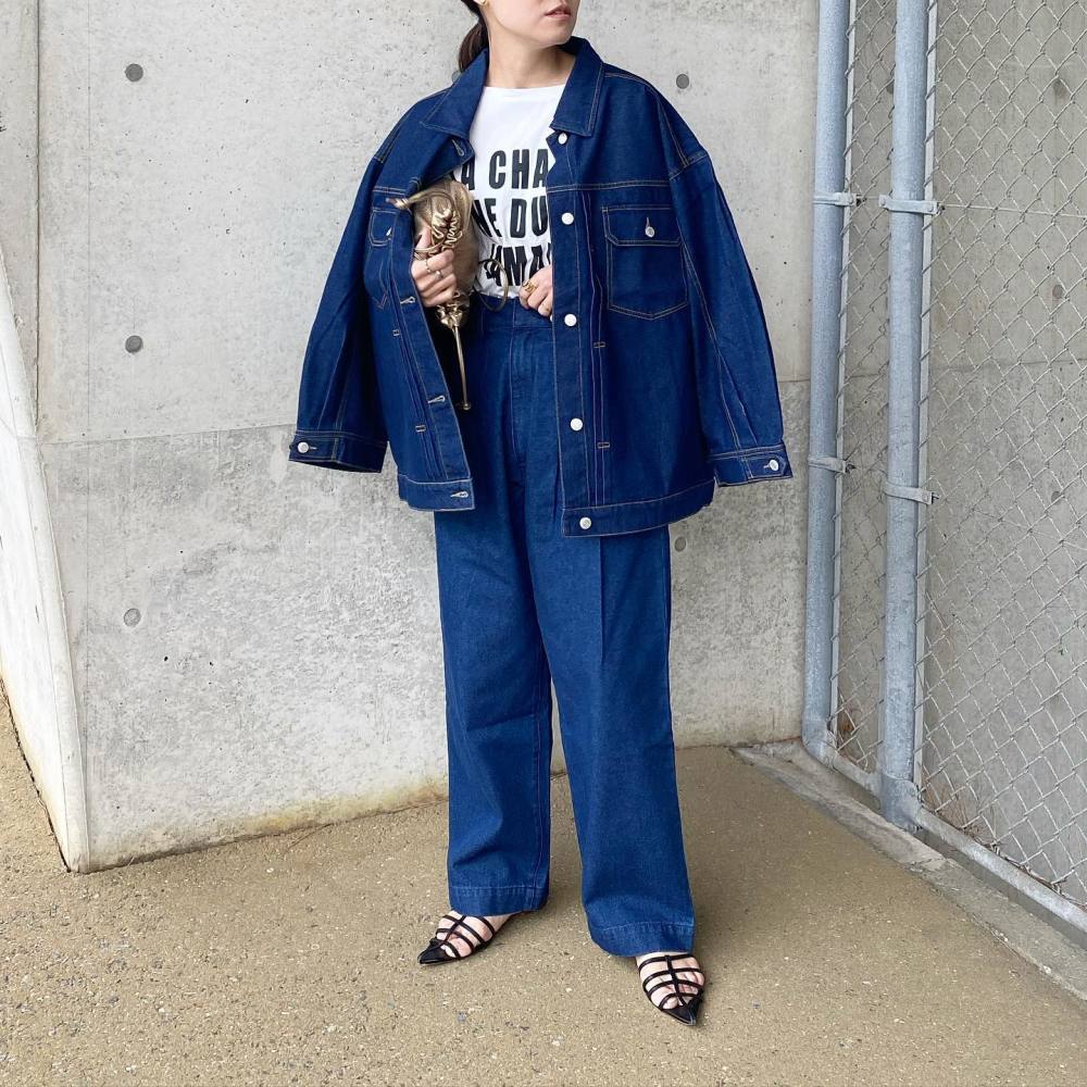 萌 デニムジャケット オーバーサイズ パッチワーク ビックポケット ゆったり 楽天市場】ビッグ デニム ジャケット パッチポケット
