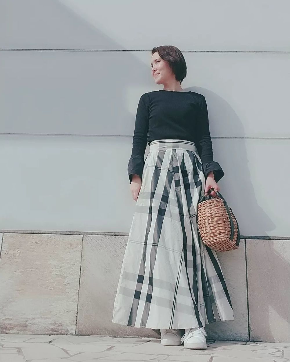 レディアゼル チェック配色ミモレ丈スカート 少な目 