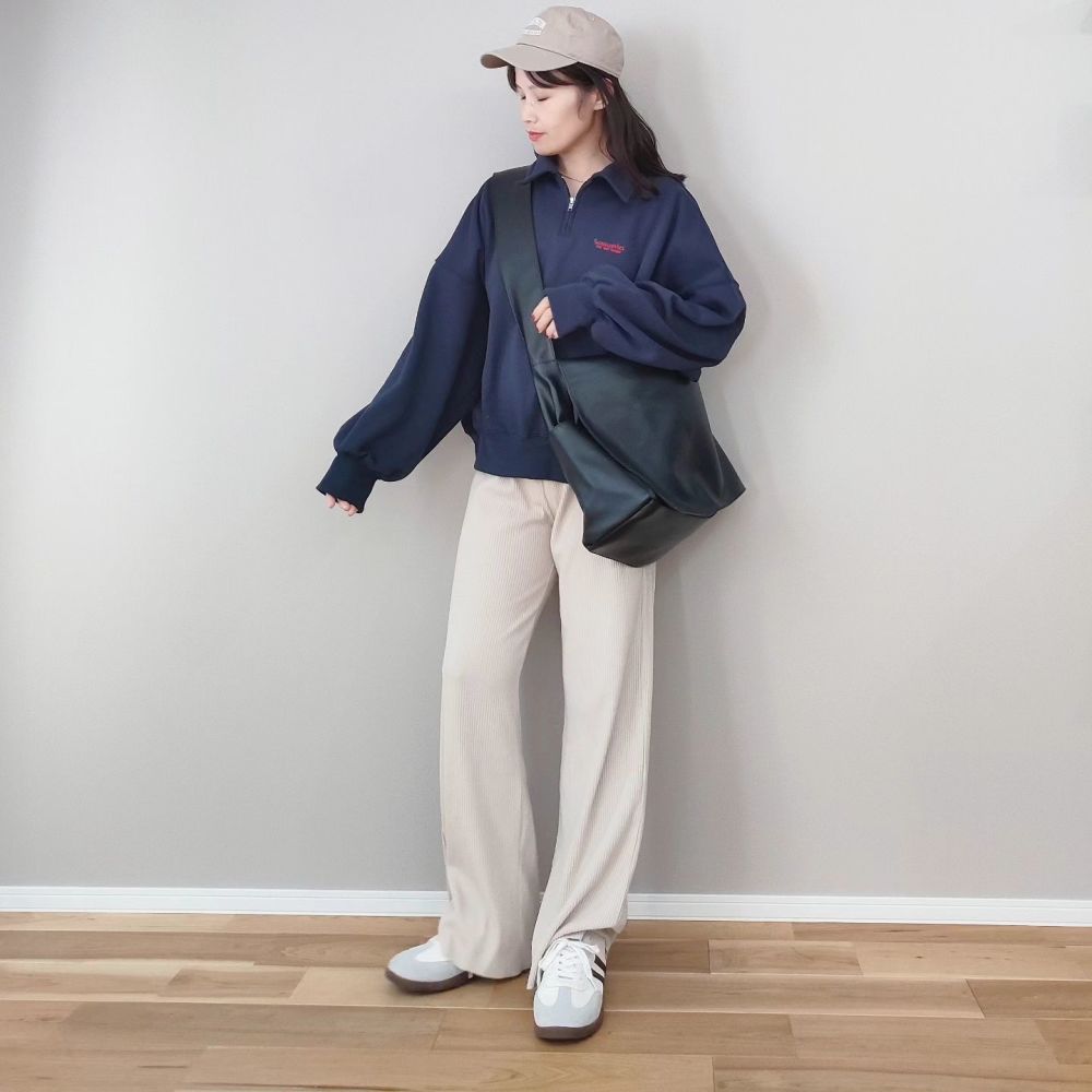ハーフジップ スウェットのコーディネート一覧（レディース） | #CBK