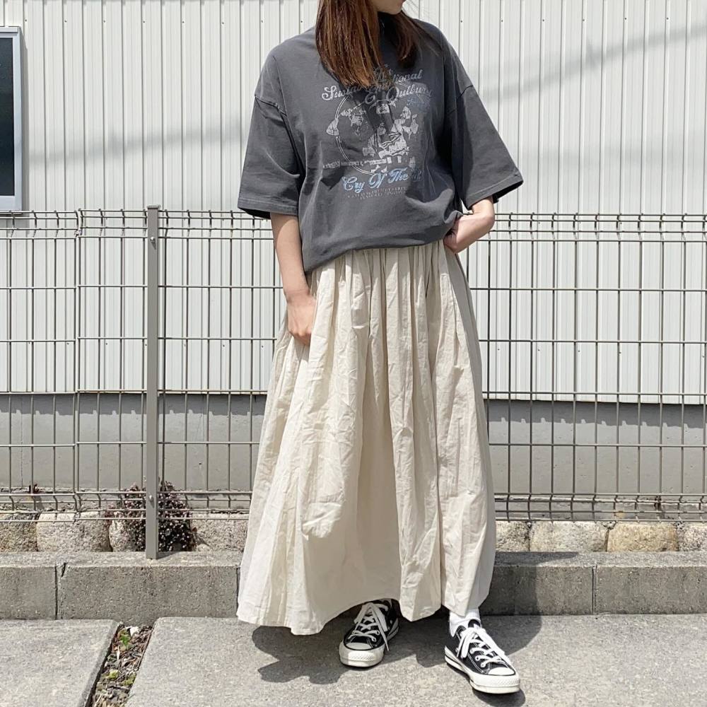 JeanPaulGAULTIER　アイボリー ギャザーロングスカート アイボリー ギャザーロングスカートのコーディネート一覧（レディース