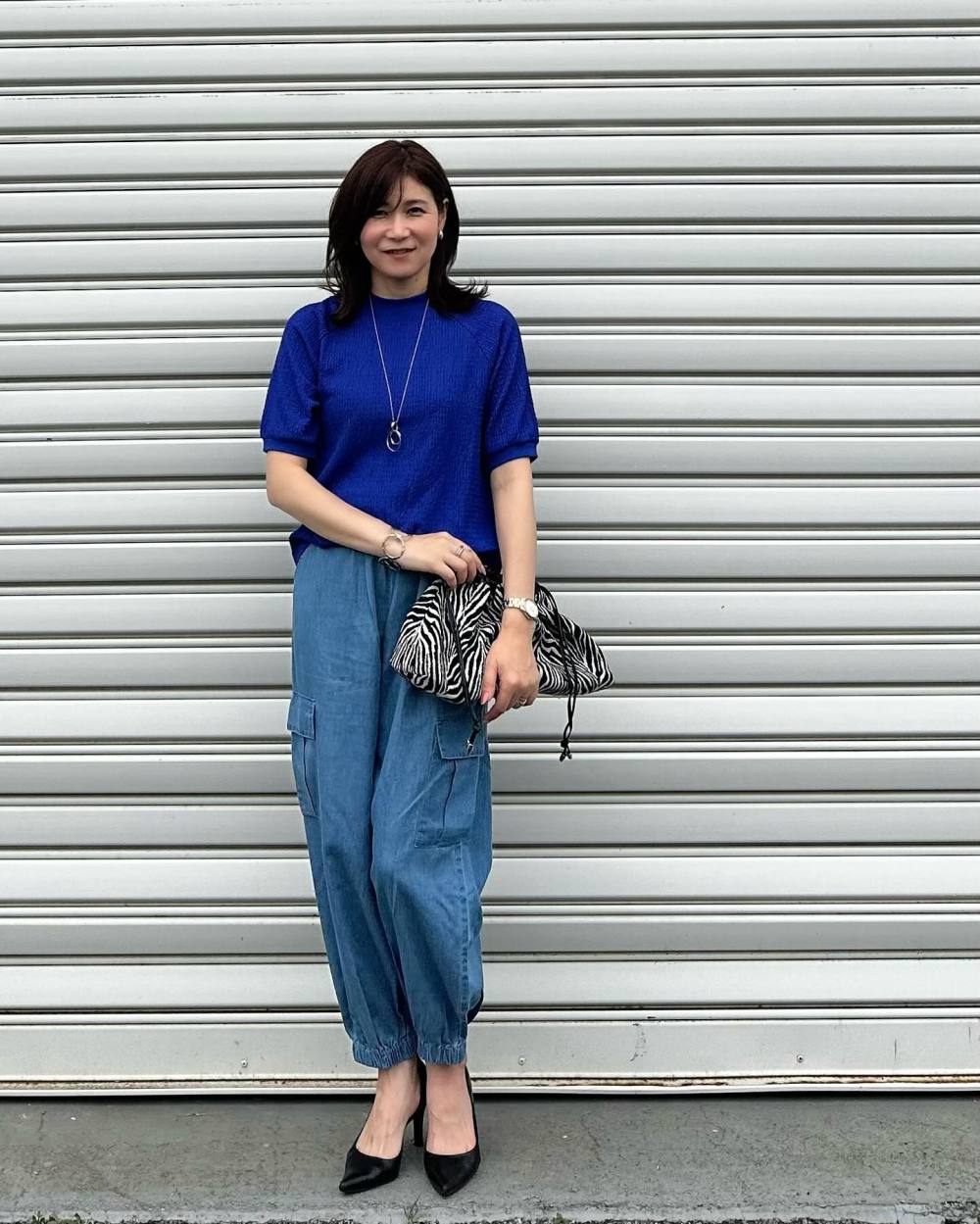 ロイヤルブルー シャツワンピース 半袖 ロング ロイヤルブルー シャツワンピース バンドカラーの