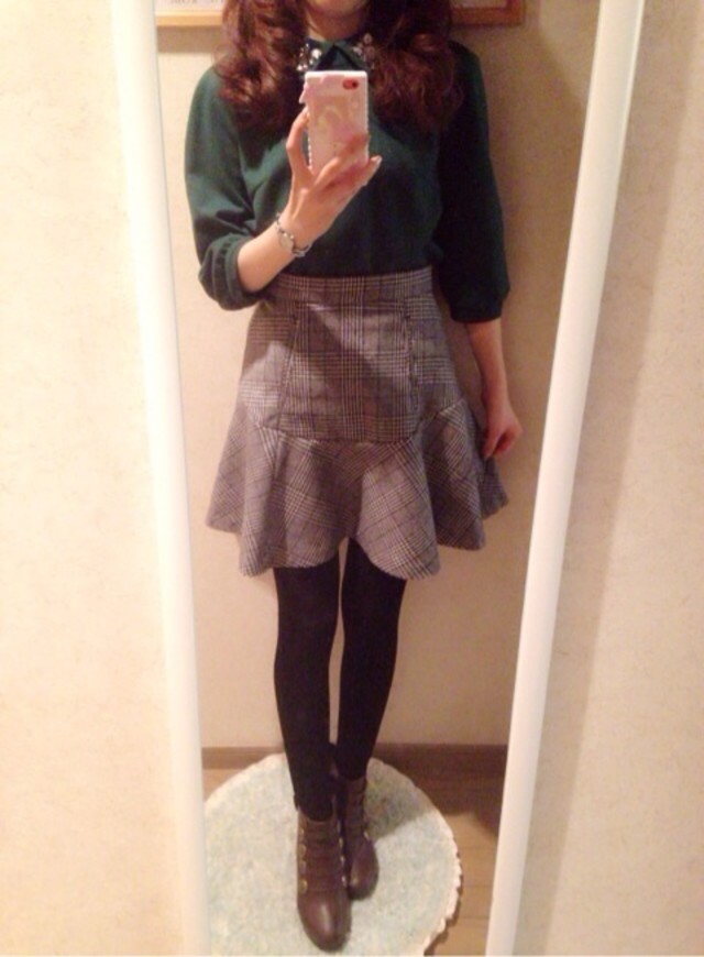 チャックのフレアスカート♡