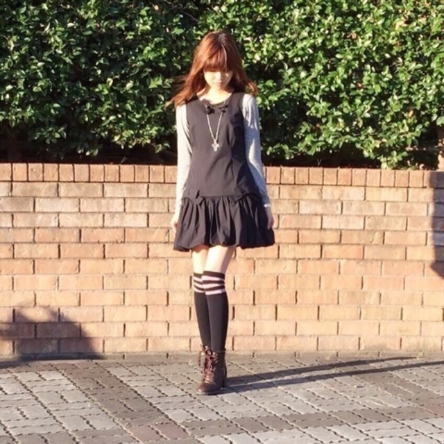 ワンピース ノースリーブ Aライン Agnes B X Esperanza エスペランサ ブーティ オックスフォード ショートブーツ レースアップ ブラウンのコーディネート 秋のシックなガーリーコーデ Cbk カブキ