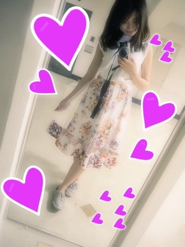 花柄ガーリーコーデ♡