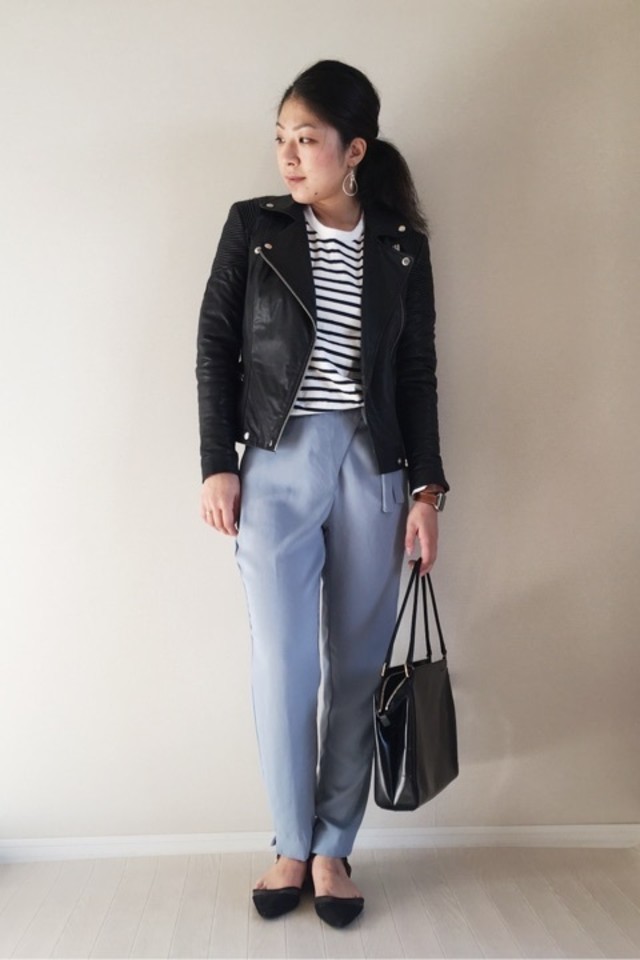 ブラック ライダースジャケット MUUBAA（ムーバー） x UNIQLO