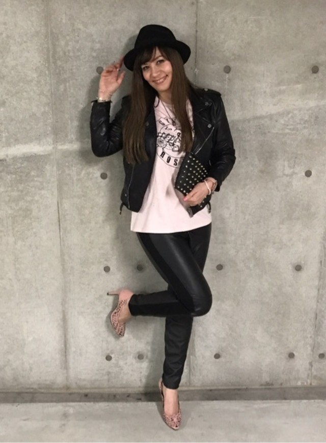 pink＆black OOTD ♡