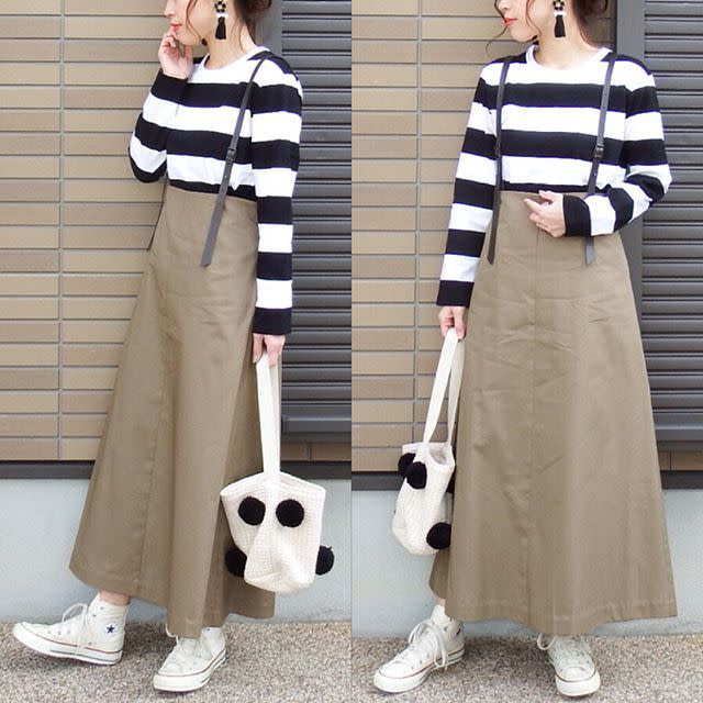 「サスペンダーの色や素材が違うタイプ」はカジュアルに着こなしたい！