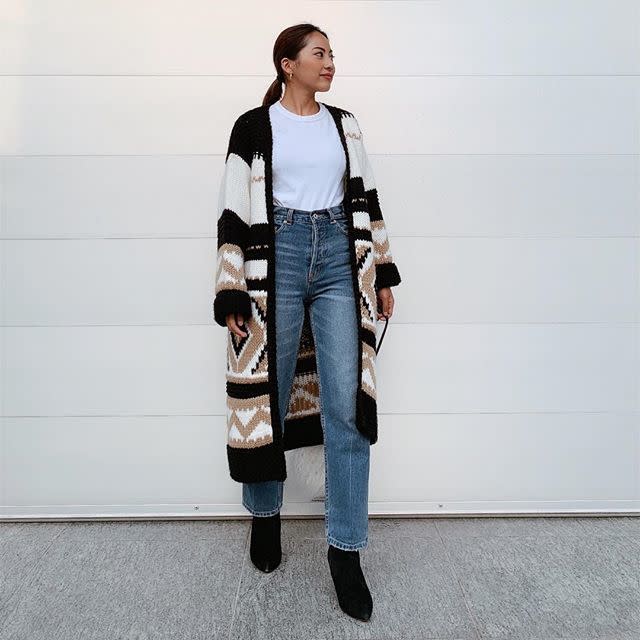 ロングカーディガンでシンプルにサラッとカッコよく着こなす