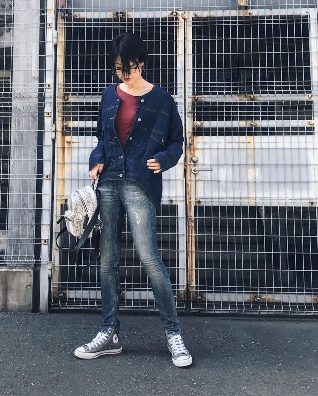 無地 グレー スキニー デニムパンツ クラッシュ ZARA（ザラ