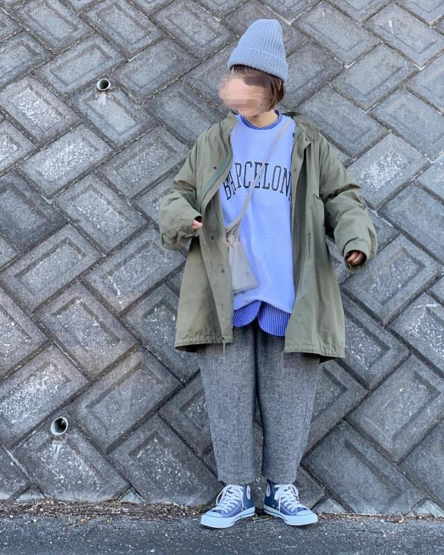 カジュアル 冬 シンプル ボーイッシュ メンズライク ゆるカジで使えるグレー ニット帽 無地 Gu ジーユー X 無地 Freak S