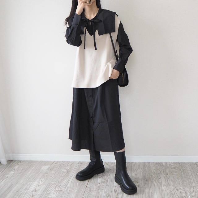 「ビッグカラーワンピース」もレイヤードできます！