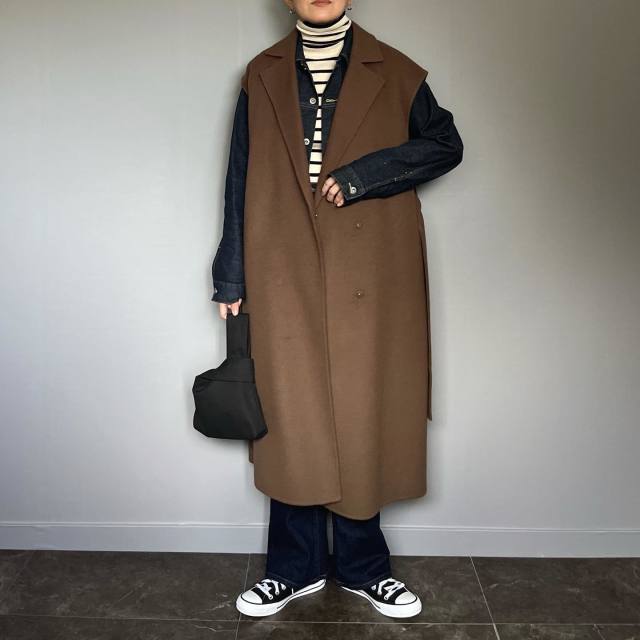 デニムジャケット×ベスト・ジレ