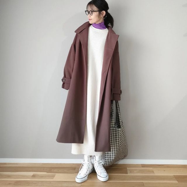 4｜Iラインワンピース×ロングコート全般