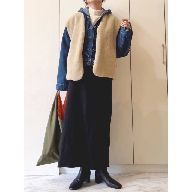 デニムジャケット×ベスト・ジレ