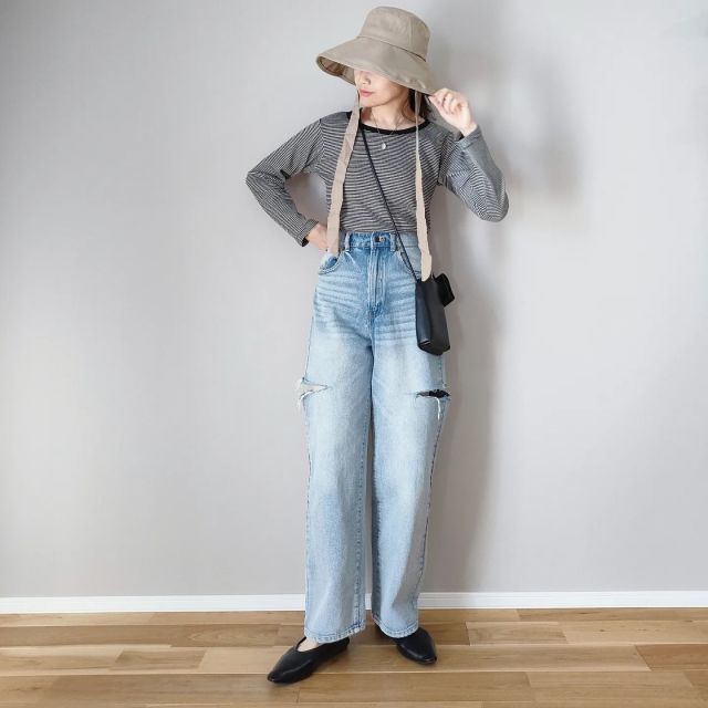 きれいめに着こなせる「ぴったりめのボーダートップス」