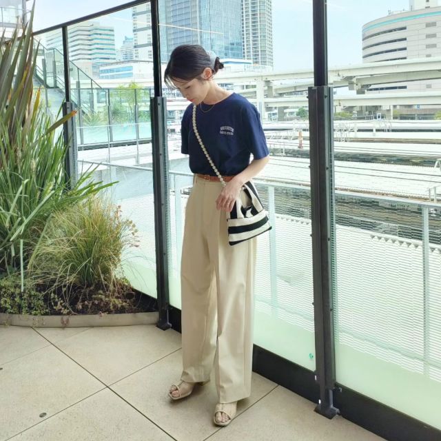 【2】ワイドパンツ×ベルト