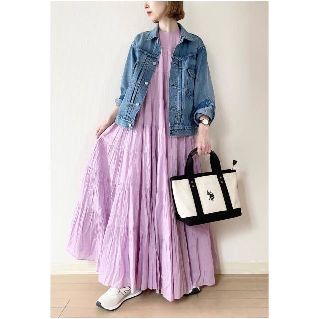 【江ノ島デートの服装1】春夏｜ワンピースで海を感じるコーデに