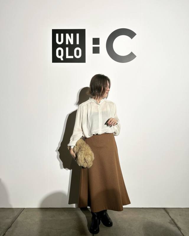 【ロング丈のフレアスカート】ブーツで甘さを抑える