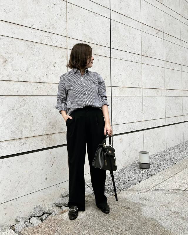 50代・ワイドパンツの通勤服着こなしポイント