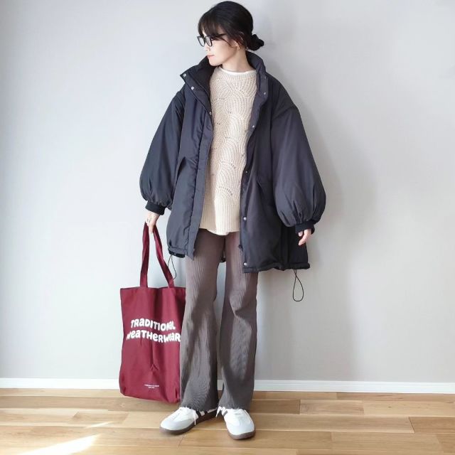 トートバッグ ロゴ ボルドー 無地 Traditional Weatherwear