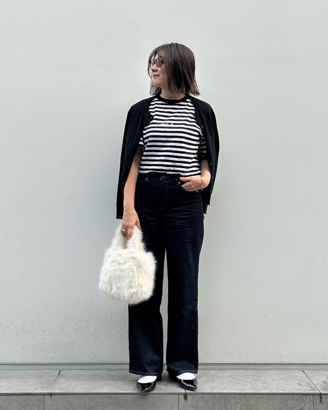 カジュアルパンツと合わせるだけでオシャレ「アニエスベーのボーダーTシャツ」