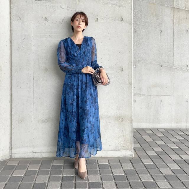 4｜シフォン生地ワンピース