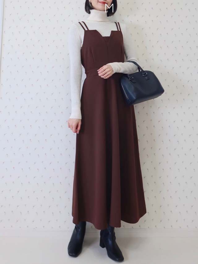 【4】秋冬らしいキャミワンピース