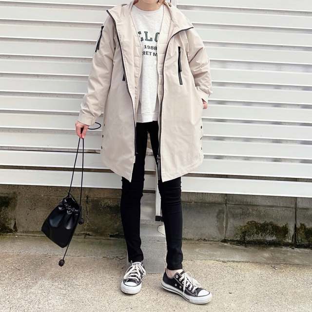 【冬の運転の服装3】重ね着で調整するダウン・キルティングベスト×モッズコート