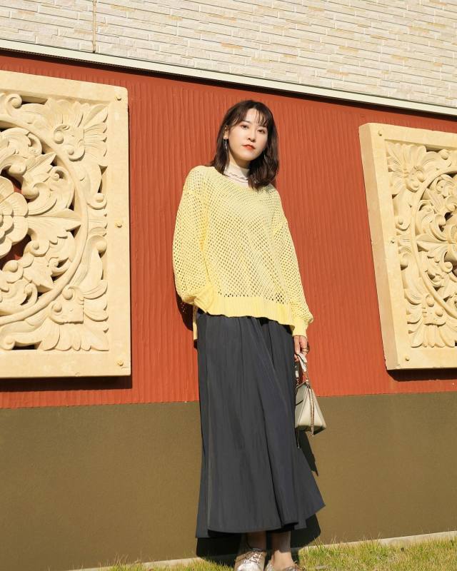 【4月中旬の服装】ニット×重ね着のリラクシーコーデ