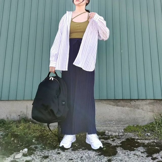ブラックリュックの夏コーデ