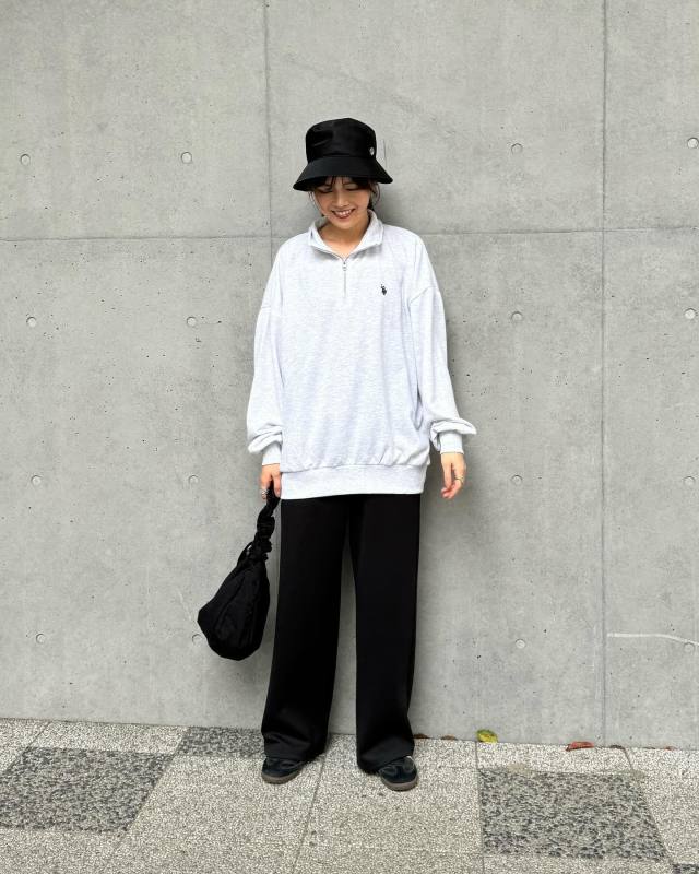 【冬の運転の服装4】ちょっとそこまでならハーフジッププルオーバー×防寒インナー