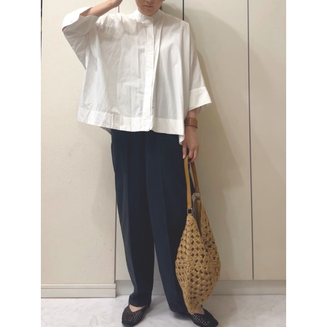 【40代50代・ぽっこりお腹対策ファッション】7分袖ゆったりシャツは体型カバーに最適！