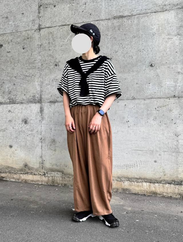 秋のお出かけに5分袖ボーダーTシャツがちょうどいい！