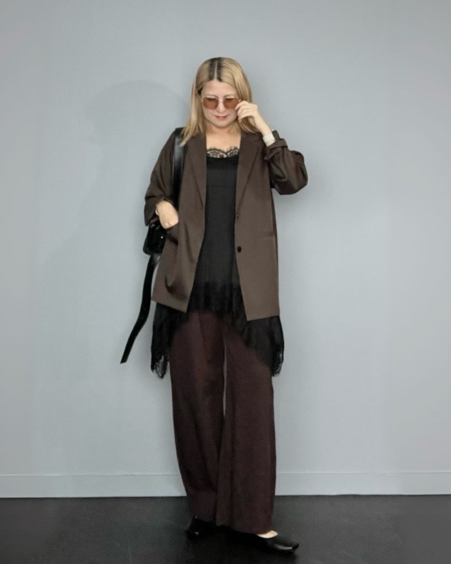 【裾レースキャミソールに合わせる服3】ジャケット