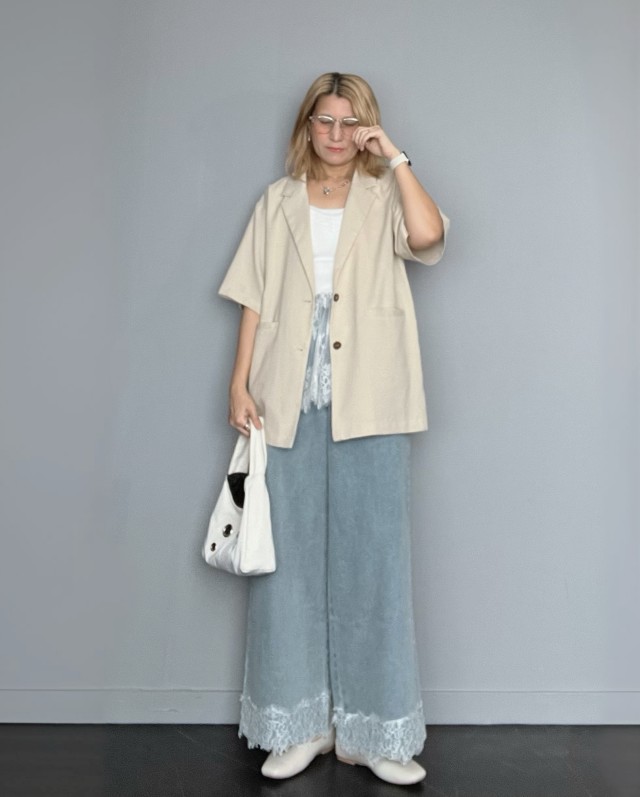 【裾レースキャミソールに合わせる服3】ジャケット