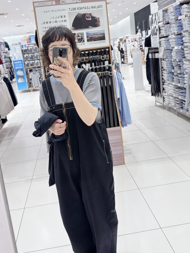 【ボーダーTシャツに合わせる服3】ゆったりめのオールインワン