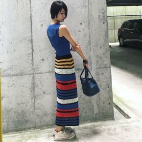 ボーダー ロング タイトスカート マルチカラーのコーディネート一覧 Cbk カブキ