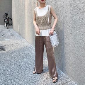 パンツ ブラウン シフォン ワイドのコーディネート一覧 Cbk カブキ パンツ ブラウン シフォン ワイドのコーディネート一覧 Cbk カブキ