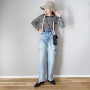 きれいめに着こなせる「ぴったりめのボーダートップス」
