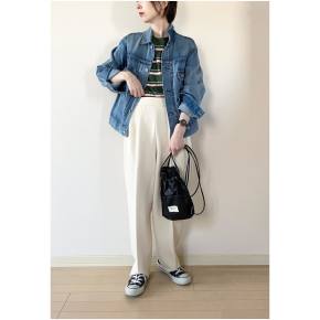 フレームワーク FRAMeWORK 大人の日常着 カジュアル 美脚 デニム ワイド パンツ 34 FRAMeWORK フレームワーク ヘリテージチェックワイドパンツ ブラック