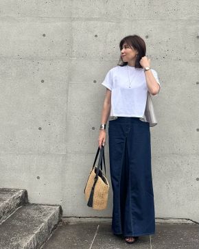 暑くなってきたら持ちたい! ベージュかごバッグのコーデ