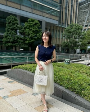 フォクシー ノースリーブ カジュアル トップス 紺 フォクシー